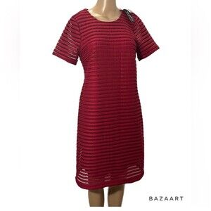 Spenser Jeremy Maroon Keyhole Shirt Sleeve Round Neck Event Dress Size 8 NWT